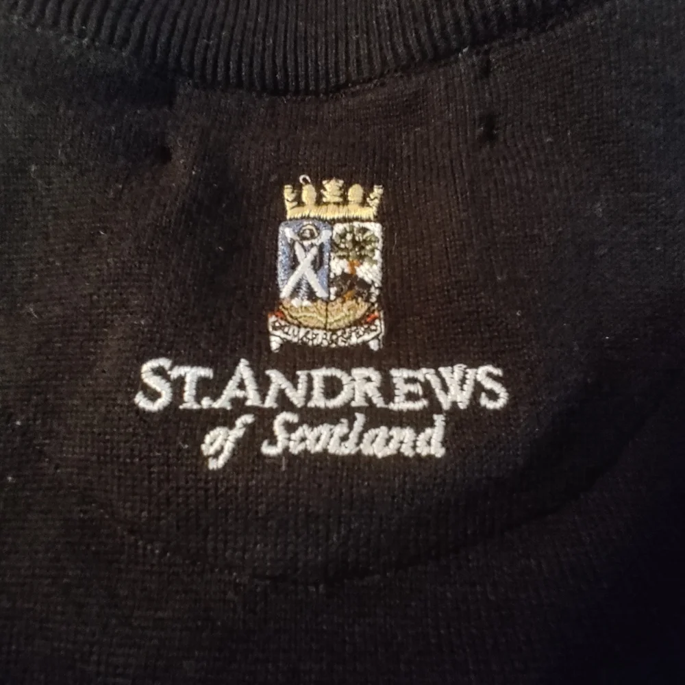 St Andrews Golf Vintage Scotland Sweater Vest  Large Diamond Pattern Navy Pink